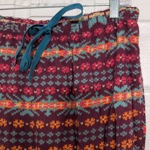 Woolrich Southwestern Flannel Pajama Pants Womens Size Medium Red Geometric - Picture 3 of 12